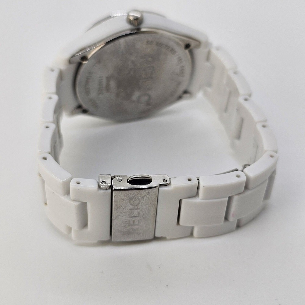 Relic Watch Women 38MM White Dial‎ Day Date White Band 6" Wrist New Battery - Picture 8 of 12